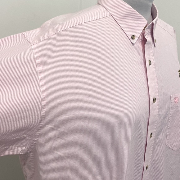 Ariat, Pro Series Dayne Pink Mini Stripe Long Sleeve Button Down Shirt |Size XXL - Picture 5 of 14
